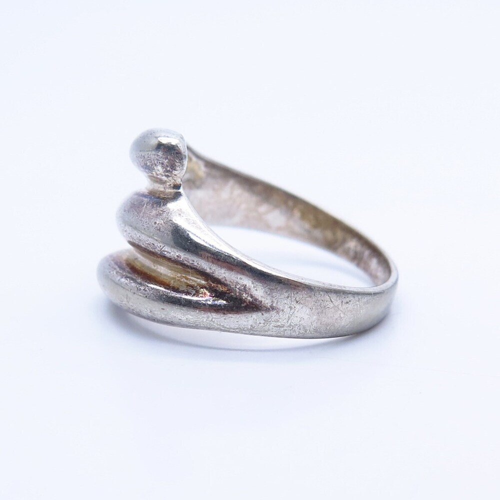 925 Sterling Silver Vintage Ribbed Ring Size 9 1/4 - Picture 4 of 7